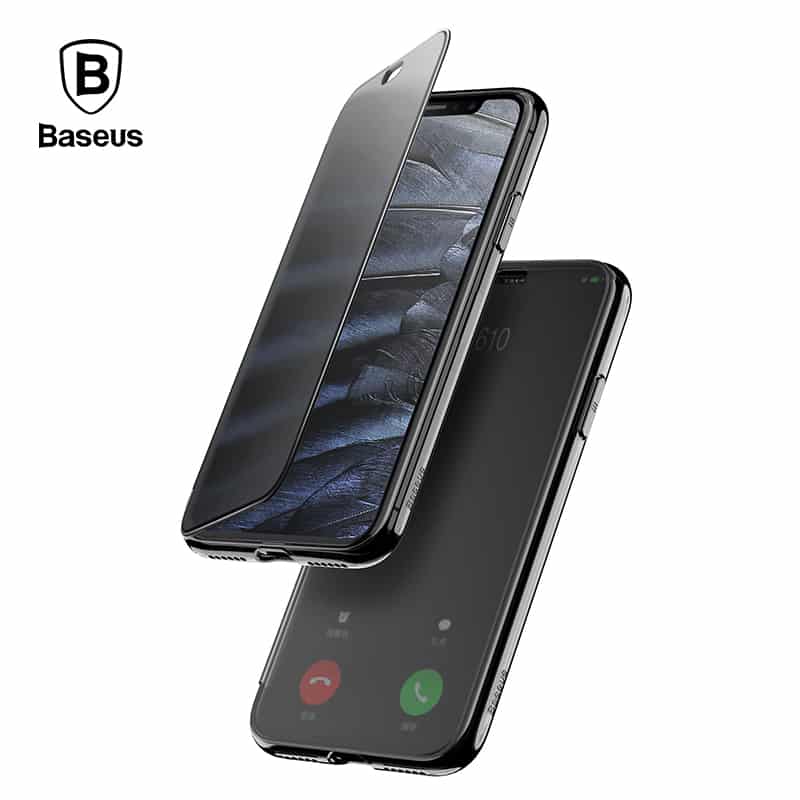 Baseus Flip Touchable Case For iPhone X Tempered Glass Cover | Baseus
