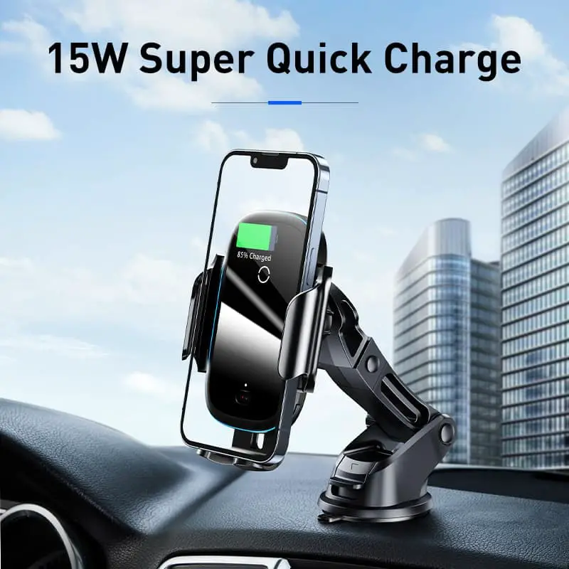 Wireless Car Charger Auto Car Phone Holder Mount For iPhone 14 13 12 X  Samsung Infrared Fast Car Charging Stand - AliExpress